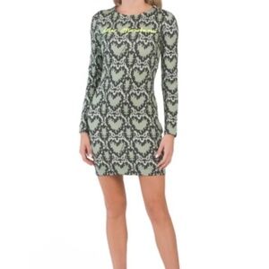 Love Moschino Python Heart Print Logo Dress